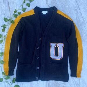 Urban Outfitters Retro Varsity Cardigan Button Patch Sweater Long Sleeve BDG New